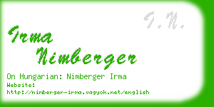 irma nimberger business card